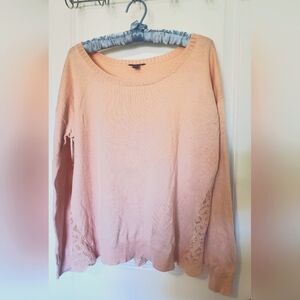 American Eagle blush pink sweater with embroidered back,  size L